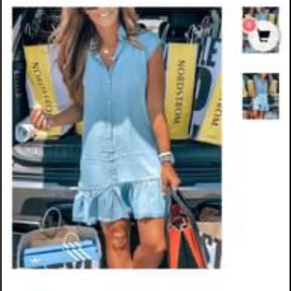 Melesy Ruffle denim dress Size small